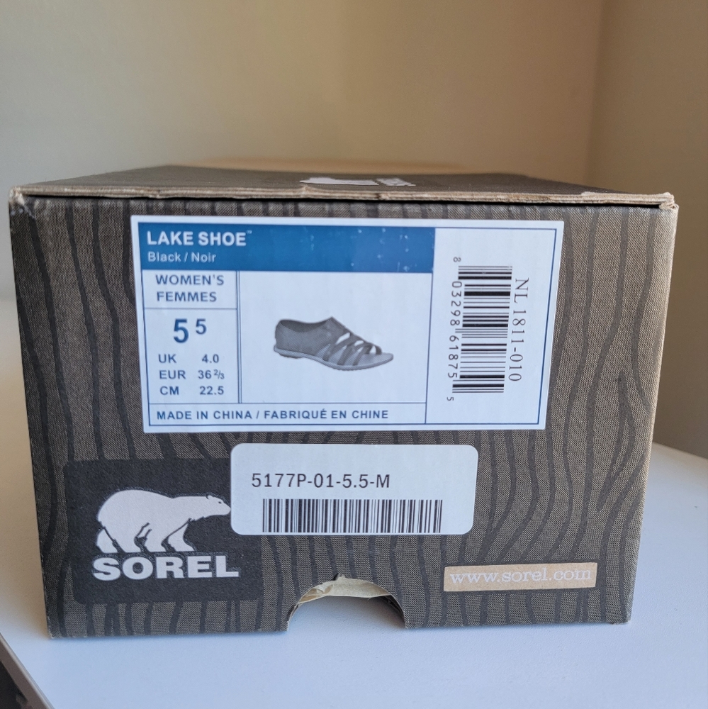 Sorel Women's Lake Shoe, Size 5.5, Color Black, Leather